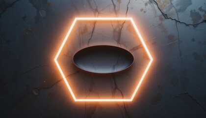 Poster - Dynamic neon hexagon design abstract art digital illustration modern aesthetic close-up view creative conceptualization for visual impact