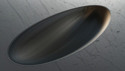 Poster - Exploring the unique design of an oval bowl modern art exhibit indoor gallery minimalist style close-up perspective