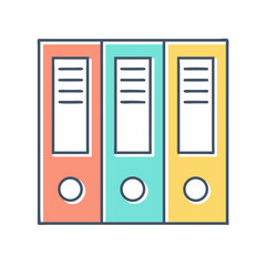 Poster - Pastel colored binders lined up in a row, organizing documents together