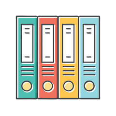 Poster - Collection of colorful office binders for document organization and archival storage