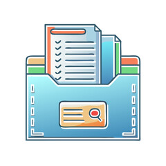 Poster - A file cabinet illustration full of organized documents and files of importance