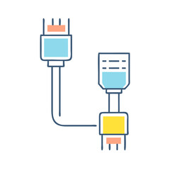 Poster - Abstract Vector Illustration of a Colorful Network Cable and Connector