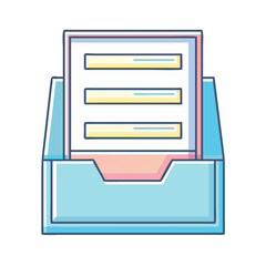 Poster - A colorful document drawer filled with paper and important information inside