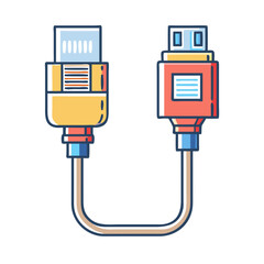 Poster - USB connectors represented in a stylized graphic design with bold outlines