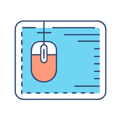 Poster - Stylized computer mouse on a mouse pad, flat vector illustration design