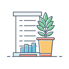Poster - Business Growth and Sustainability A Visual Representation of Progress and Green Initiatives