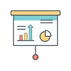 Poster - Colorful presentation board with data visualizations showing business growth trends