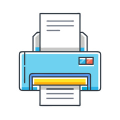 Poster - Illustration of a modern printer for printing documents and office work