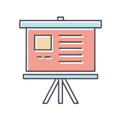 Poster - Illustration of a presentation board with a slide layout and text information