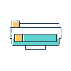 Poster - Stylized printer icon representing ink levels with yellow and blue colors