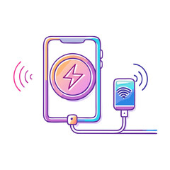 Poster - Digital Wireless Charging and Connectivity Illustration Depicting Technology and Innovation