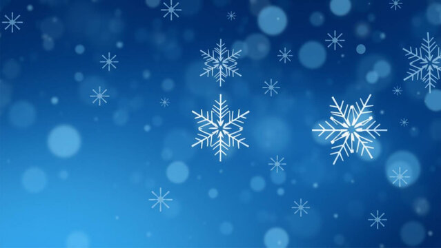 blue christmas background with snowflakes