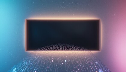 Poster - Dynamic digital abstract display virtual environment 3d animation hyperspace context futuristic viewpoint visual concept for enhanced engagement