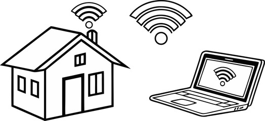 Poster - WIFI wireless internet signal vector icon 