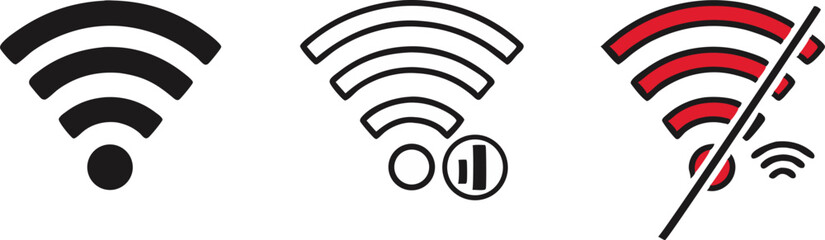 Poster - WIFI wireless internet signal vector icon 