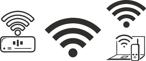 Poster - WIFI wireless internet signal vector icon 