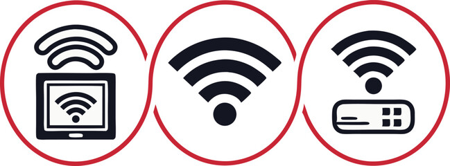 Poster - WIFI wireless internet signal vector icon 