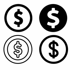 dollar icon set