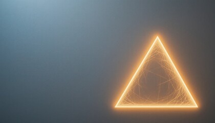 Poster - Illuminated triangle symbol digital art abstract background modern environment minimalist viewpoint conceptual design for creative projects