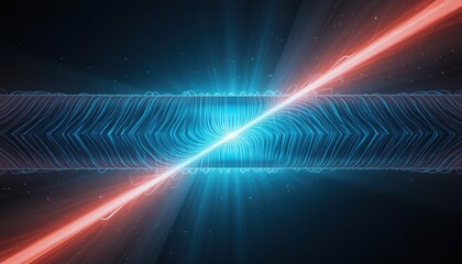 Poster - Dynamic energy burst visualization digital art high-tech environment cosmic perspective futuristic concept design