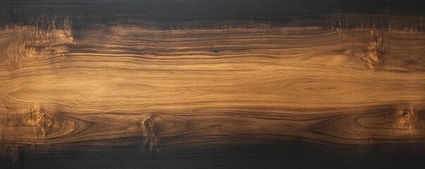 Poster - A textured piece of wood with rich golden tones, set against a dark background, showcasing natural patterns and grain details.