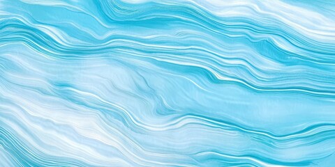 Poster - A flowing, abstract pattern of blue and white waves, creating a serene and dynamic visual effect reminiscent of water.