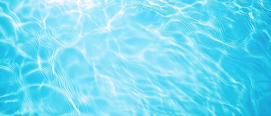 Poster - A tranquil blue water surface reflecting light with gentle ripples, creating a serene and calming atmosphere.