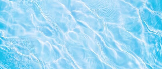 Poster - A serene close-up of clear, rippling water, reflecting light and creating a tranquil, soothing blue ambiance.