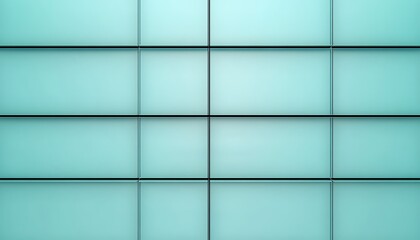 Leinwandbilder - Abstract illustration of seamless light teal colored aluminium composite panel wall. Geometric design with horizontal lines creating rectangular pattern. Modern architecture design concept. Material,
