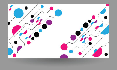Poster - Colorful Line Art and Circle Future Shape Banner. Graphic design elements and resources vector art