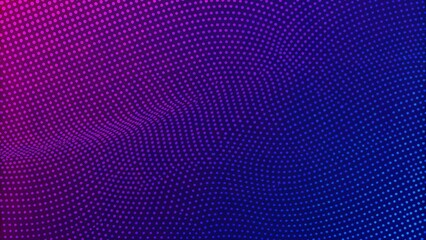 Aufkleber - Abstract waving particle technology background design. Abstract wave moving dots flow particles, hi-tech and big data background design for brochures, flyers, magazine, business card, banner