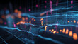 © CleanPhotos - Abstract 3D render of vibrant vertical light bars in neon blue, pink, and orange rising from a digital grid. A futuristic data visualization representing analytics, connectivity, and technology.