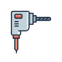 Poster - Electric drill icon vector illustration on black background