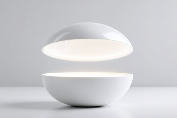 Poster - Modern floating bowl lamp design featuring minimalistic style and innovative lighting technology