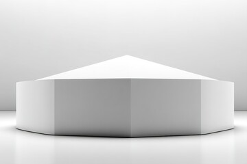 Poster - Modern geometric structure in minimalist interior space with focus on sharp lines