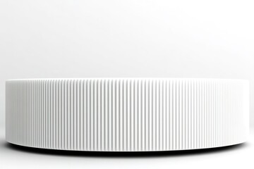 Poster - Stylish white round table with ribbed texture suitable for modern interior design and home decor