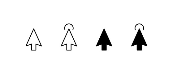 Fototapete - Computer mouse click cursor black arrow icons set. Cursor icon. Mouse click cursor collection.