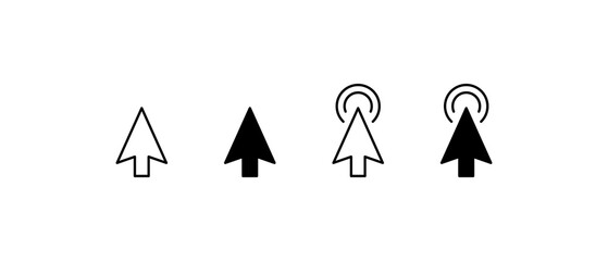 Fototapete - Computer mouse click cursor black arrow icons set. Cursor icon. Mouse click cursor collection.