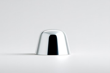 Poster - Shiny metallic object reflecting light on a plain background during a minimalist setup