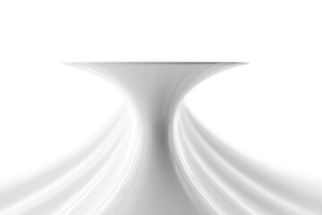 Poster - Curved white structure creates a modern atmosphere with soft light and abstract design