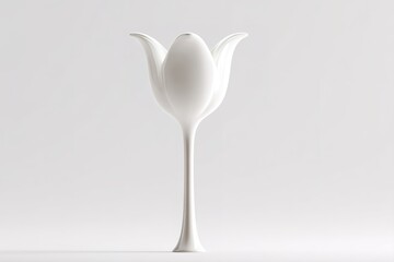 Poster - Elegant white flower vase standing on a minimalistic background showcasing modern design craftsmanship