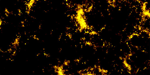 Wall Mural - Abstract fire background. Black background with golden spots fire sparkle textured design. black and yellow background with vintage background. fire and smoke