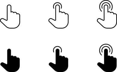 Fototapete - Computer mouse click cursor black arrow icons set. Cursor icon. Mouse click cursor collection.