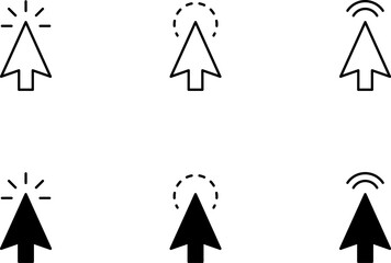 Fototapete - Computer mouse click cursor black arrow icons set. Cursor icon. Mouse click cursor collection.
