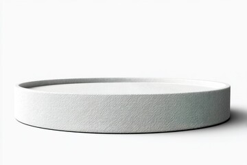 Poster - minimalist white round table on a light background suitable for modern living spaces and interior de