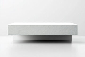 Poster - Minimalist white table with sleek design in a modern interior space
