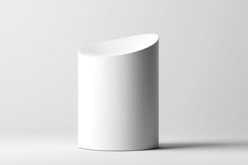Poster - Modern white cylindrical sculpture displayed against a minimalist background highlighting its smooth curves and elegant design