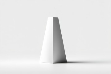 Poster - Modern geometric sculpture in minimalistic setting with soft lighting and clean lines enhancing its form and presence