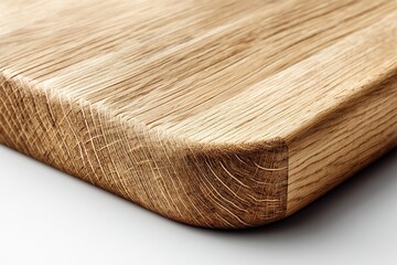 Poster - Close-up view of a handcrafted wooden cutting board showcasing natural grain and texture details