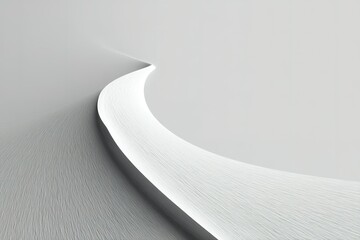 Poster - Flowing curves of light and shadow in an abstract minimalist landscape composition